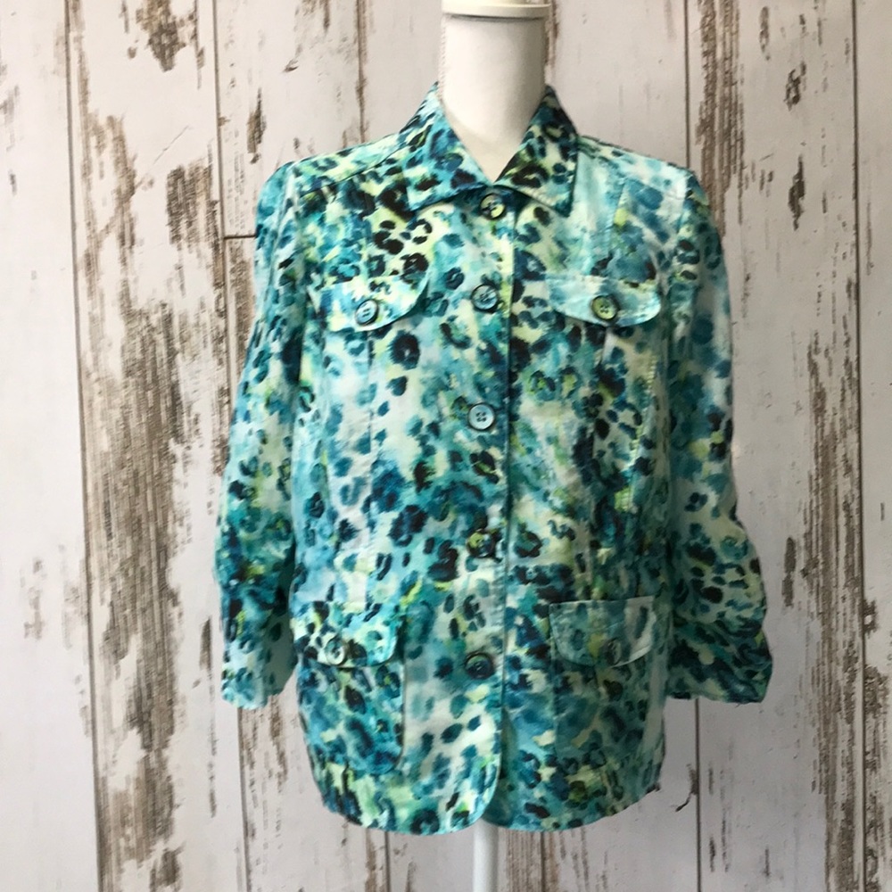 Chico's Muted Print Jacket Size 1